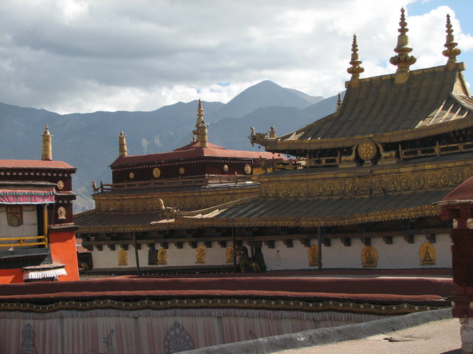 Roof of the Jokhang temple. Lhasa, Tibet.